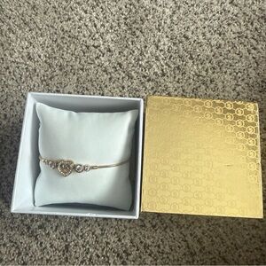Michael Kors Gold Bracelet with Silver Heart Accents